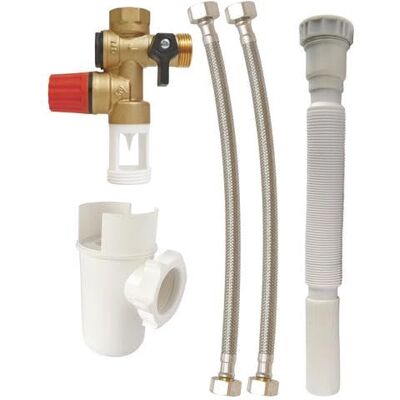 SOMATHERM FOR YOU Kit Sicurezza Inox, Gruppo NF 20/27, Sifone 26/34, Tubo Scarico Estensibile, Scaldabagno, Installazione Facile, Accessori Sanitari, Acqua Aggressiva SOMATHERM FOR YOU Kit Sicurezza Inox, Gruppo NF 20/27, Sifone 26/34, Tubo Scarico Estensibile, Scaldabagno, Installazione Facile, Accessori Sanitari, Acqua Aggressiva