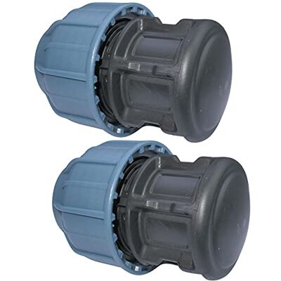 Aerzetix Set di 2 Tappo a Compressione con Dado ergonomico Riduttore di fine Linea per Tubo Ø25mm in Polipropilene PN10 Sistema Trattamento Acqua Aerzetix Set di 2 Tappo a Compressione con Dado ergonomico Riduttore di fine Linea per Tubo Ø25mm in Polipropilene PN10 Sistema Trattamento Acqua