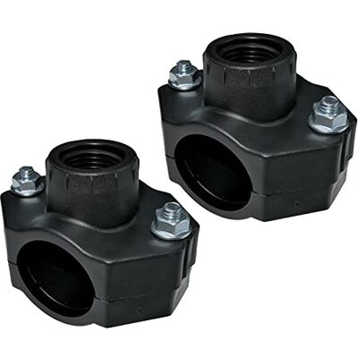 Aerzetix Set di 2 Collare di Presa per Tubi Ø32 Filettatura 1/2'' con 2 bulloni Fascetta di derivazione per Tubi secondari Aerzetix Set di 2 Collare di Presa per Tubi Ø32 Filettatura 1/2'' con 2 bulloni Fascetta di derivazione per Tubi secondari