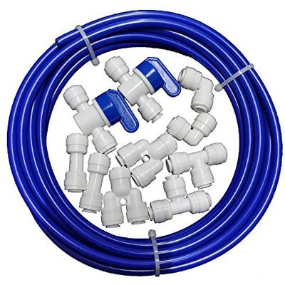 Malida 1/4 "O.D. Lunghezza 32.8ft (10 metri) RO Tubo dell'acqua, Tubo flessibile per sistema di depuratori d'acqua RO,+ 1/4 O.D connettore rapido 10pcs Malida 1/4 "O.D. Lunghezza 32.8ft (10 metri) RO Tubo dell'acqua, Tubo flessibile per sistema di depuratori d'acqua RO,+ 1/4 O.D connettore rapido 10pcs