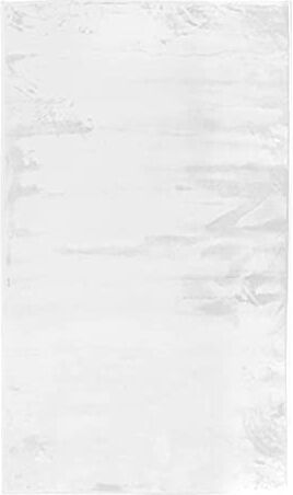 Thedecofactory Tappeto 60 x 100 PES Microfibra Flanella, Poliestere, Bianco, 100 x 60 x 1,5 cm