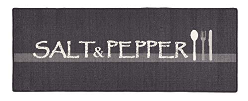 HANSE Home Loop Tappeto passatoia con scritta, morbido tappeto a pelo corto, design moderno, per corridoio, camera da letto, cameretta dei bambini, bagno, soggiorno, cucina, grigio crema, 67 x 180 cm