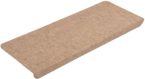 vidaXL Tappetini Autoadesivi per Scale 15 pz 65x24,5x3,5 cm Beige