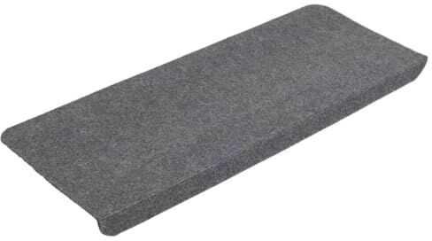 vidaXL Tappetini Autoadesivi per Scale 15 pz 65x24,5x3,5 cm Grigio