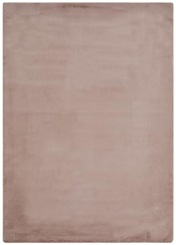 andiamo Tappeto in pelliccia sintetica Novara per camera da letto, morbido tappeto da usare come scendiletto per camera da letto, accogliente tappeto in pelliccia di agnello, 120 x 170 cm, rosa antico