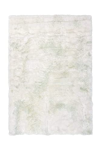 One Couture Tappeto a pelo lungo, molto morbido, soffice, bianco e blu, 160 x 230 cm