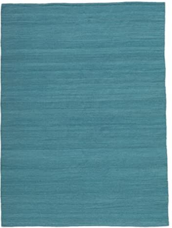 RugVista , Kelim Loom, Tappeto, Pelo Medio, 160 x 230 cm, Rettangolare, Tappeto Moderno Kelim, Lana, Corridoio, Camera Da Letto, Cucina, Soggiorno, Petrol Blue, Blu