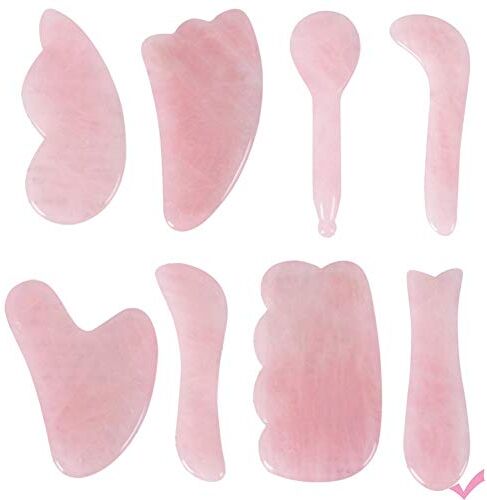 SOYDAN Bordo for raschiare giada al quarzo rosa rosa Bordo Gua Sha for la cura della pelle Pietra curativa naturale al 100% Strumenti Guasha for anti invecchiamento Anti rughe Sollevamento del viso1/47 (Col