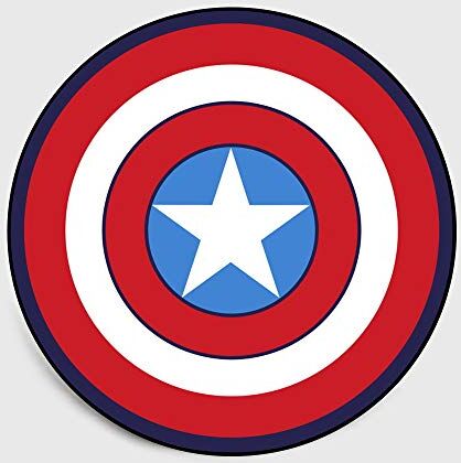 Lily&her friends Lily & Her Friends – Fashion Captain America grigio Shield pentagramma camera da letto soggiorno breve cristallo velluto rotonda Mat tappeto, Captain America, Diameter: 140cm