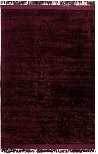 benuta Tappeto in viscosa Pearl Bordeaux 140 x 200 cm