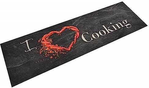 vidaXL Tappeto da Cucina Lavabile Nero Cucinare 45x150 cm Velluto