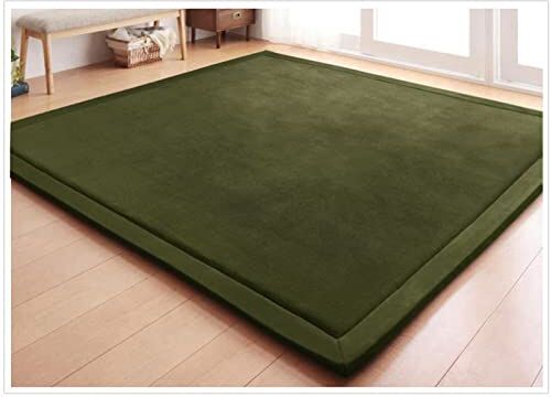 Fancytan Tappeto per Cameretta dei Bambini, Tappetino Gattonare Bambini Morbido, Tappetino Gioco, Tappeto Salotto Tatami, Antiscivolo, Verde Oliva, 200 x 280cm