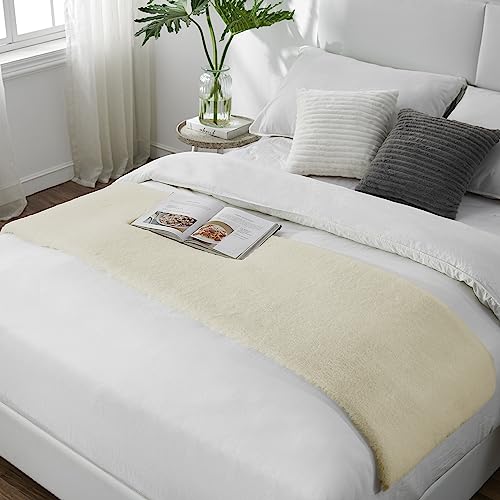 Teppich Wölkchen Tappeto Soffice Di Pelliccia Finta Di Coniglio   Decorazione Da Salotto   Tappeto Di Pelliccia Lavabile Come Tappetino Da Letto   Beige 50x150cm