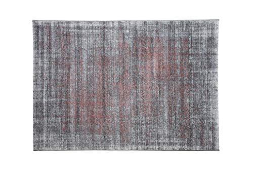 andiamo Tappeto in Tessuto Campos Design Moderno Grigio-Corallo, Polipropilene (PP), 133 x 190 cm