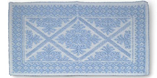 Generico Tappeto Sardo Stuoia Passatoia 100% Cotone Made In Italy ch 16 colori (Azzurro, 50x80)