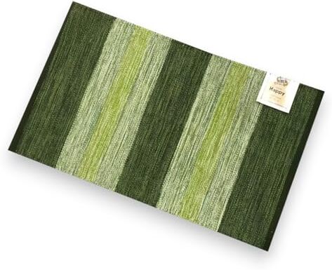 SpazioTessile Tappeto Stuoia Cucina Multiuso 100% Cotone Indiano Sfumato 6 Misure 6 Colori CH (Verde, 55x110)