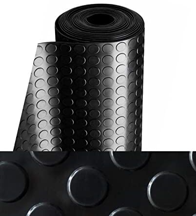 Home Tresor Tappeto Zerbino Runner Passatoia in PVC colore Nero   Pavimentazione Gommata con Motivo a Bolle, Flessibile, Calpestabile e Ritagliabile   Misura (1 x 4 MT)