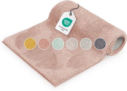 Blumtal Tappeto Bagno Antiscivolo, Tappeti Bagno Morbidi, Tappetino Bagno in Microfibra, 80x50cm, Rosa Cipria