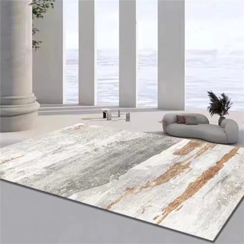 WBDYMX Tappeto Divano Tappeti Lavabili Tappeto Per La Casa, Morbido E Lavabile, Per Camera Da Letto, Astratto, Semplice, Xxl, A Pelo Corto, Per Soggiorno 170X240Cm Grigio Stanza Della Gioventù