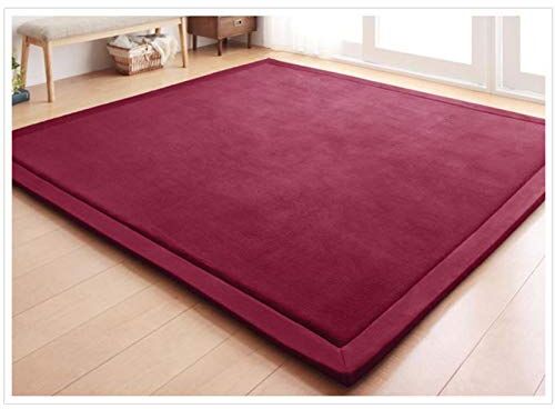 Fancytan Tappeto per Cameretta dei Bambini, Tappetino Gattonare Bambini Morbido, Tappetino Gioco, Tappeto Salotto Tatami, Antiscivolo, Rosso Uva, 200 x 220cm