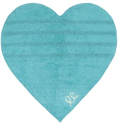 Olivo Tappeti OLIVO.shop   AMOUR Tappeto bagno a cuore, Tappeto bagno cotone, Tappeto bagno antiscivolo e assorbente, 6 colori disponibili (AZZURRO)