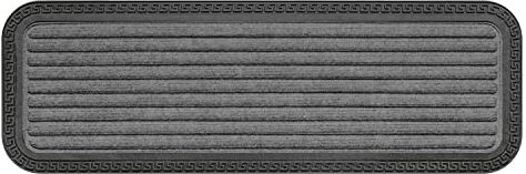 Olivo Tappeti OLIVO.shop   MOQUETTE SCALINO Zerbino in gomma antiscivolo per scale con inserto super assorbente, 25x75 cm 5 colori (GRIGIO CHIARO)