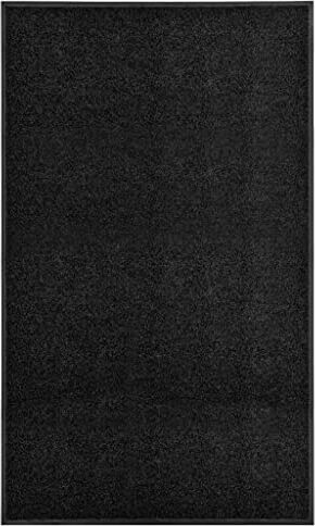 vidaXL Zerbino Lavabile Moquette Tappetino Entrata Esterno Complementi Arredo Tessili Casa Tappeto Stuoino Ingresso Passatoia Nero 90x150 cm