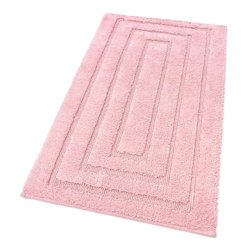 Emmevi Tappeto Bagno Puro Cotone Elegante Morbido Scendiletto Antiscivolo Lavabile 60x175 Cm Rosa