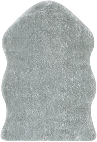 andiamo Pelliccia d'agnello, imitazione pelle di pecora, grigio chiaro, 55 x 80 cm