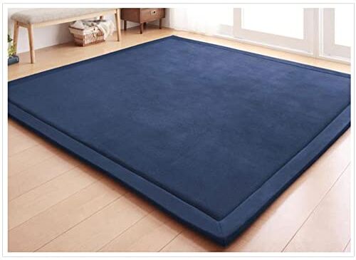 CASTLYE Tappeto per Bambini, in Velluto di Corallo, Tappeto Antiscivolo per la Camera dei Bambini, Tappeto per Salotto,Blu Scuro,120x200cm