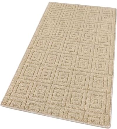 Emmevi Tappeto Cucina 3D Antiscivolo Tinta Unita Lavabile Morbido Assorbente Mod.EVITA 57X240 BEIGE