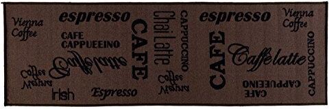 Onloom Tappeto da Cucina con Motivo caffè, Marrone, 60 x 180 cm