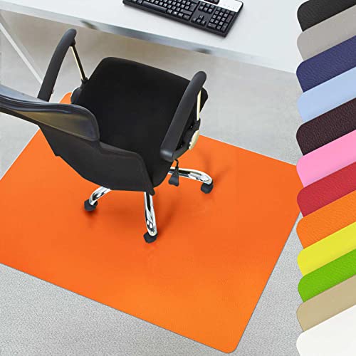 KARAT Tappeto di protezione del pavimento, protezione efficace del pavimento in molti colori accattivanti, buon scorrimento delle sedie da ufficio (arancione, 114 x 150 cm)