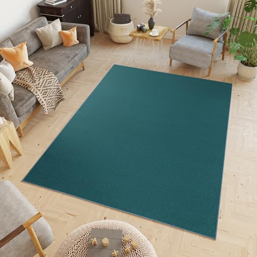 TAPISO Mono Tappeto Salotto Pelo Corto Design Moderno Monocromatico Tinta Unita Monocolore Tonalità Blu Verde Tiffany Soggiorno Camera da Letto Sala OEKO-TEX 180 x 250 cm