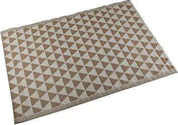 Bigbuy Home Tappeto Triangoli, Polipropilene, Beige, 120 x 1 x 180 cm