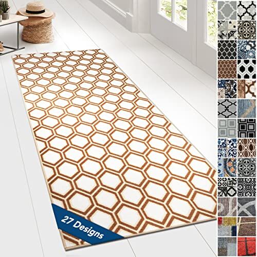 Floordirekt Tappeto con motivo, passatoia a pelo fine, per cucina, corridoio e soggiorno, su misura, decorazione vintage ispirata all’Oriente (80 x 250 cm, Cardiff)