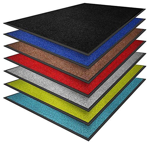 casa pura ® Tappeto antipolvere Monochrom zerbino in 10 misure e 8 colori zerbino per interni ed esterni, blu, 90 x 120 cm