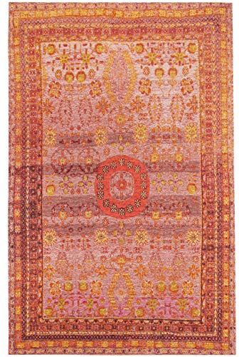 benuta Tappeto in tessuto piatto Stay rosso 115 x 180 cm – Tappeto vintage effetto invecchiato