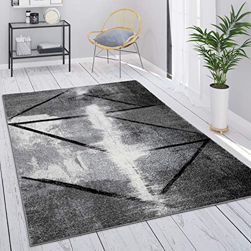 Paco Home Tappeto Grigio Salotto Vintage Pelo Corto Motivo Geometrico Astratto, Dimensione:240x340 cm, Colore:Grigio 6