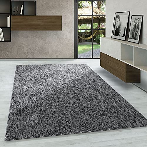 Carpetsale24 Tappeti a pelo corto, colore grigio, unicolor-monocroma, 107436, tappeto rettangolare, Tappeto soggiorno, 160 x 230 cm