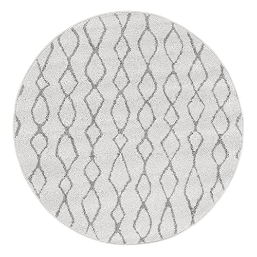 andiamo Tappeto a tessitura Bolonia con motivo moderno Öko-Tex 100, in polipropilene, decorazione grigio, rotondo, 133 cm
