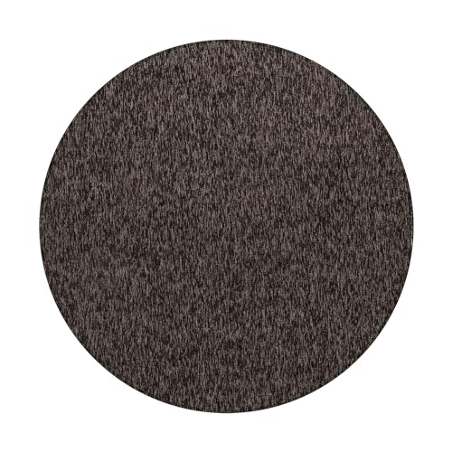 Carpetsale24 Tappeti a pelo corto, colore marrone, unicolor-monocroma, 111575, tappeto rotondo, Tappeto soggiorno, 120 cm Rotondo