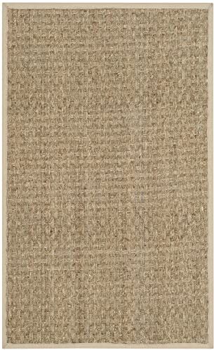 Safavieh Natural Fiber Collection 2 'x 3' Avorio NF114J Border Basketweave Seagrass Accent Tappeto