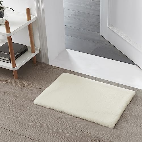 Teppich Wölkchen Tappeto Soffice Di Pelliccia Finta Di Coniglio   Decorazione Da Salotto   Tappeto Di Pelliccia Lavabile Come Tappetino Da Letto   Beige 40x60cm