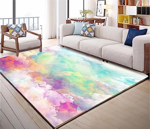 Generic Morbido Tappeto Da Soggiorno Stampato In 3D Belle Nuvole Colorate 50 X 80 Cm Tappeto Antiscivolo Con Moquette A Pelo Corto Zerbino Decorativo Per La Casa Lavabile Antimacchia, Non Pe -C2M+A0W