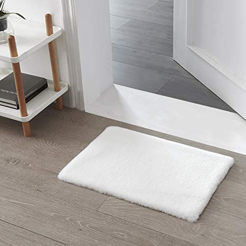 Teppich Wölkchen Tappeto Soffice Di Pelliccia Finta Di Coniglio   Decorazione Da Salotto   Tappeto Di Pelliccia Lavabile Come Tappetino Da Letto   Bianco 40x60cm