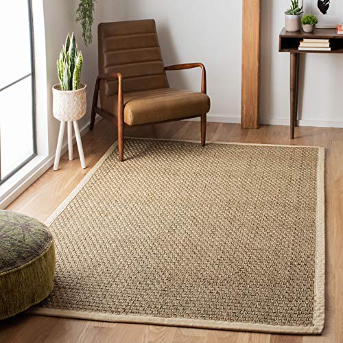 Safavieh Natural Fiber Collection NF114A Tappeto in tessuto naturale e beige, Fibre naturali., Naturale/Avorio, 3' x 5'