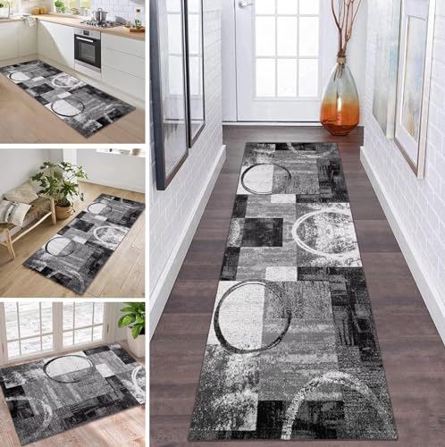 ZDYHMrj Tappeto/passatoia da cucina/corridoio antiscivolo, lavabile, tappeto lungo 70 x 150 cm, colore grigio e nero, al metro, per la cucina, per la camera da letto, il soggiorno, la sala da pranzo,