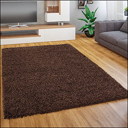 Paco Home Shaggy Tappeto A Pelo Lungo In Diversi Colori E Misure, Dimensione:80x150 cm, Colore:Marrone