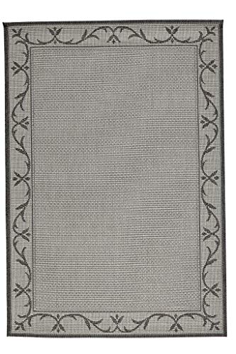 BODENMEISTER Tappeto rotondo per interni ed esterni, 160 cm, colore: Argento chiaro